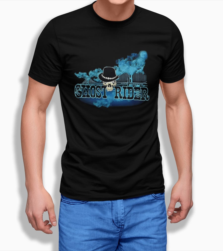Ghost Rider Skull Bridge Smoke Moon Hat T-Shirt