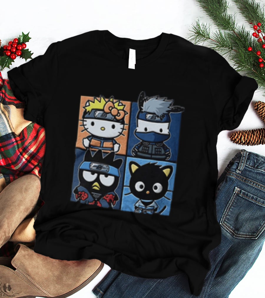 Hello Kitty Naruto Crossover With Sanrio Characters Mashup T-Shirt