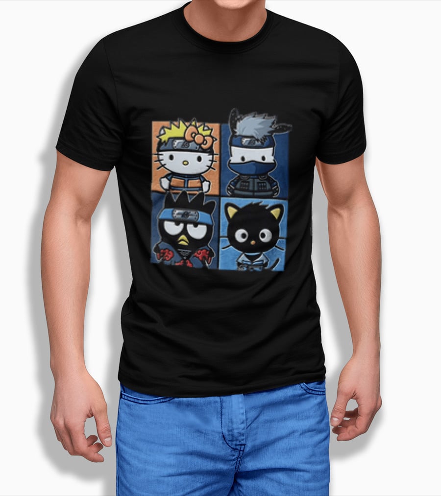 Hello Kitty Naruto Crossover With Sanrio Characters Mashup T-Shirt
