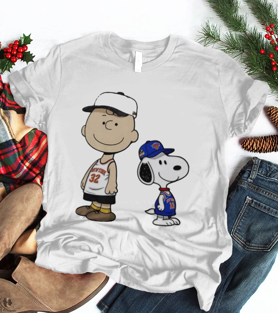 Charlie Brown Snoopy New York Knicks NBA 2026 Basketball Fans T-Shirt