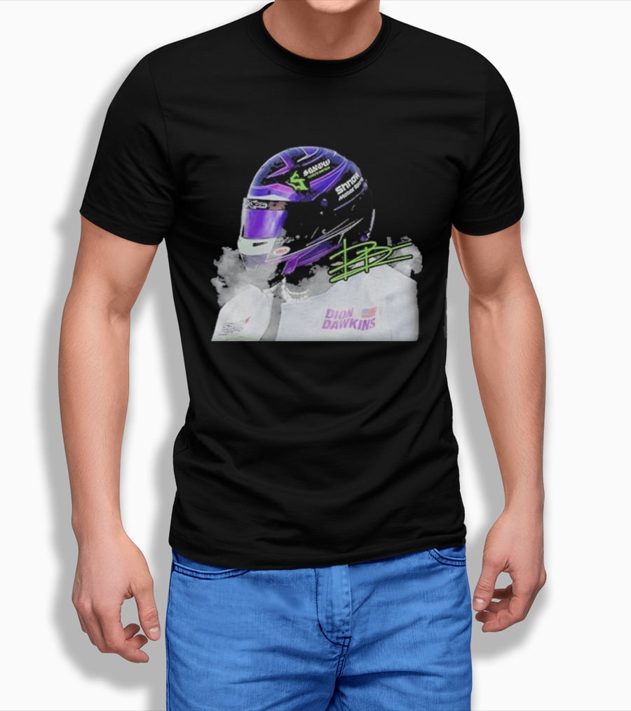 Soul Motorsports Dion Dawkins Racing Helmet Signature T-Shirt