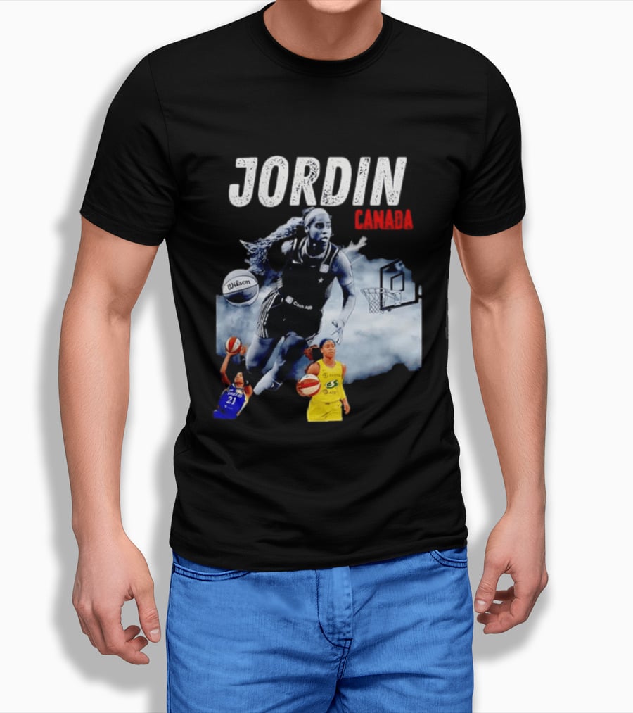 Jordin Canada Los Angeles Basketball Star Wilson Ball Slam Dunk T-Shirt