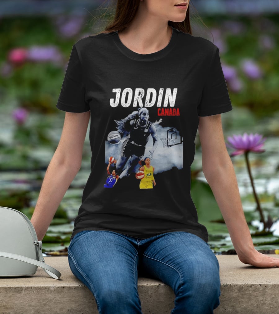 Jordin Canada Los Angeles Basketball Star Wilson Ball Slam Dunk T-Shirt