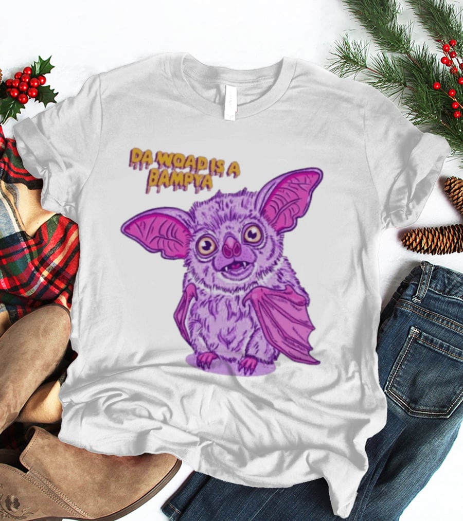 Da Woad Is A Bampya Purple Bat Vampire Cartoon T-Shirt
