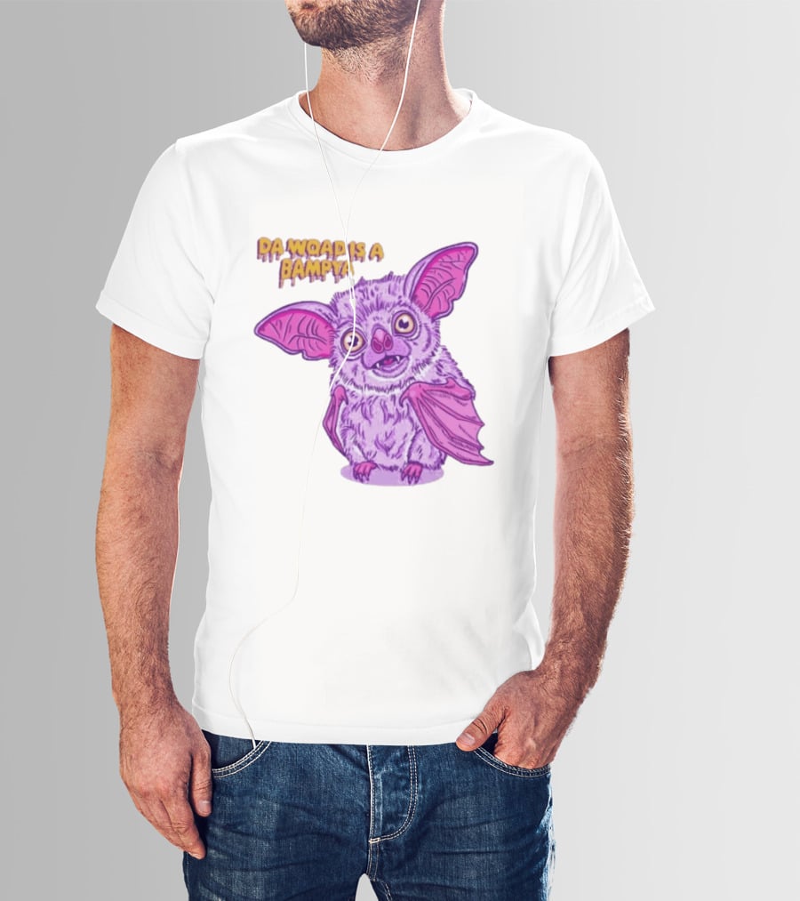 Da Woad Is A Bampya Purple Bat Vampire Cartoon T-Shirt
