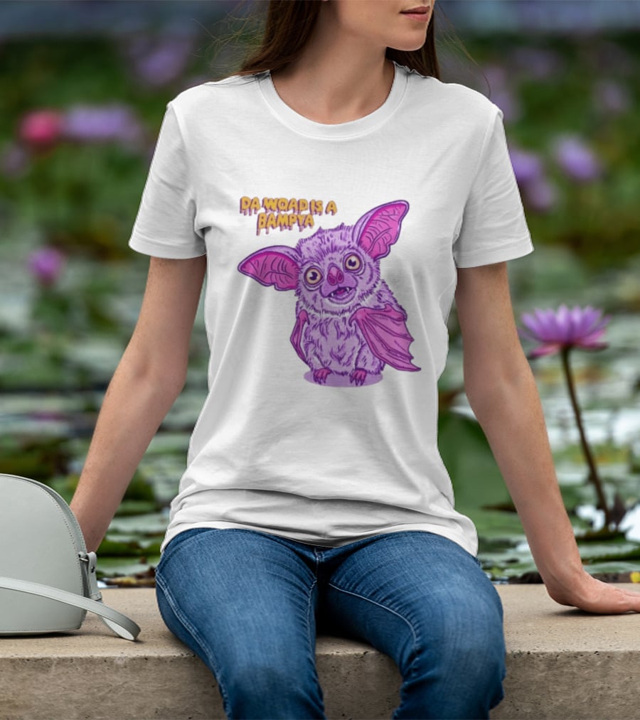 Da Woad Is A Bampya Purple Bat Vampire Cartoon T-Shirt