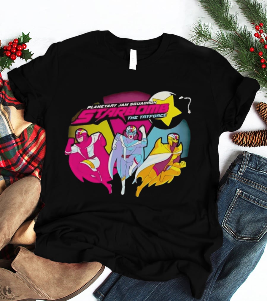 Planetary Jam Squadron Starbomb The Tryforce Retro Heroes T-Shirt