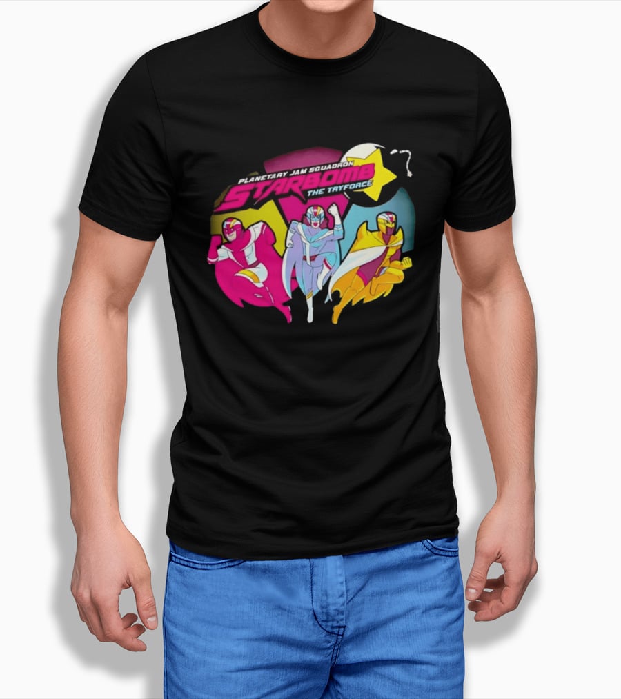 Planetary Jam Squadron Starbomb The Tryforce Retro Heroes T-Shirt