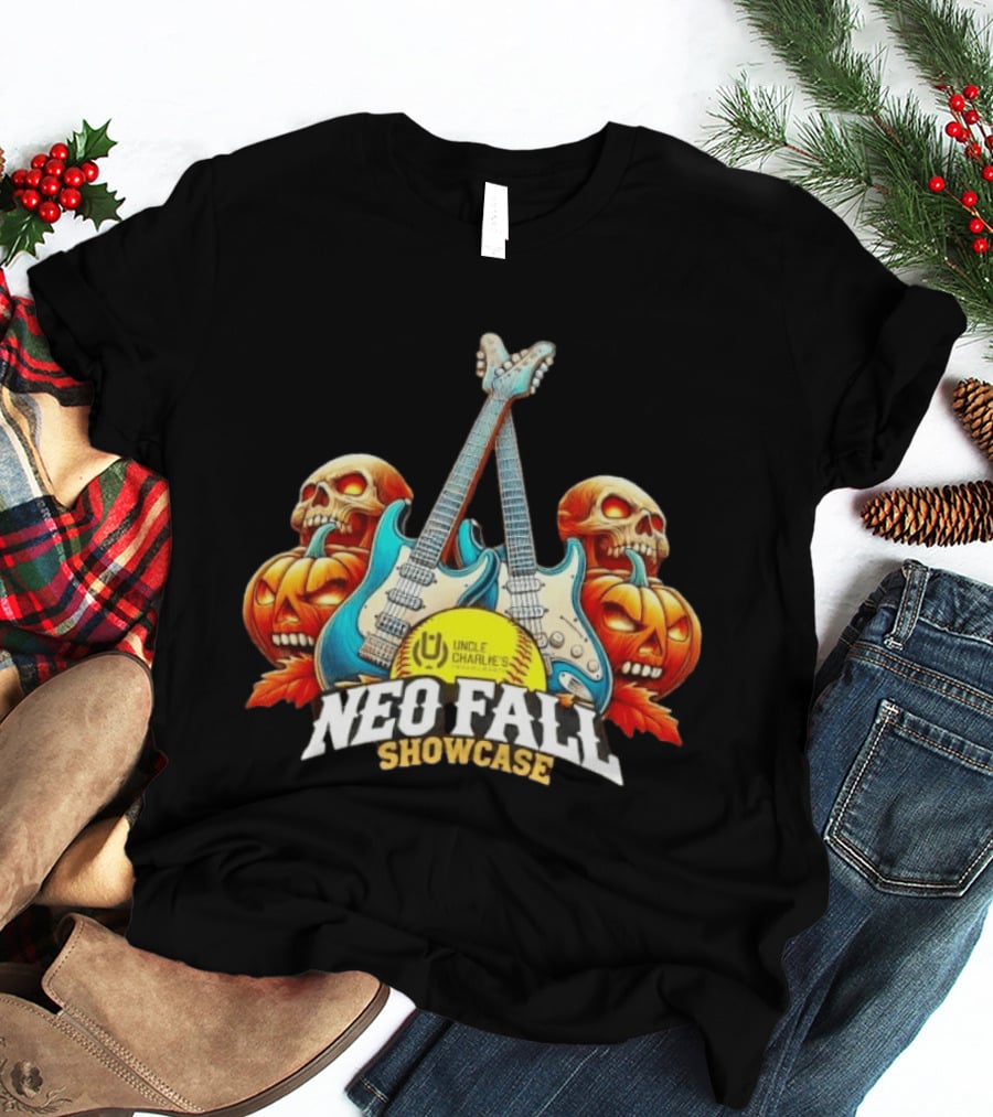 Uncle Charlie's NEO Fall Showcase Softball 2026 Halloween Guitar Skulls Pumpkins T-Shirt
