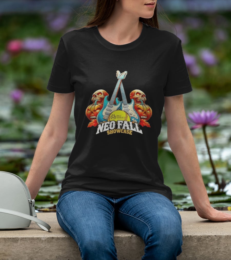 Uncle Charlie's NEO Fall Showcase Softball 2026 Halloween Guitar Skulls Pumpkins T-Shirt