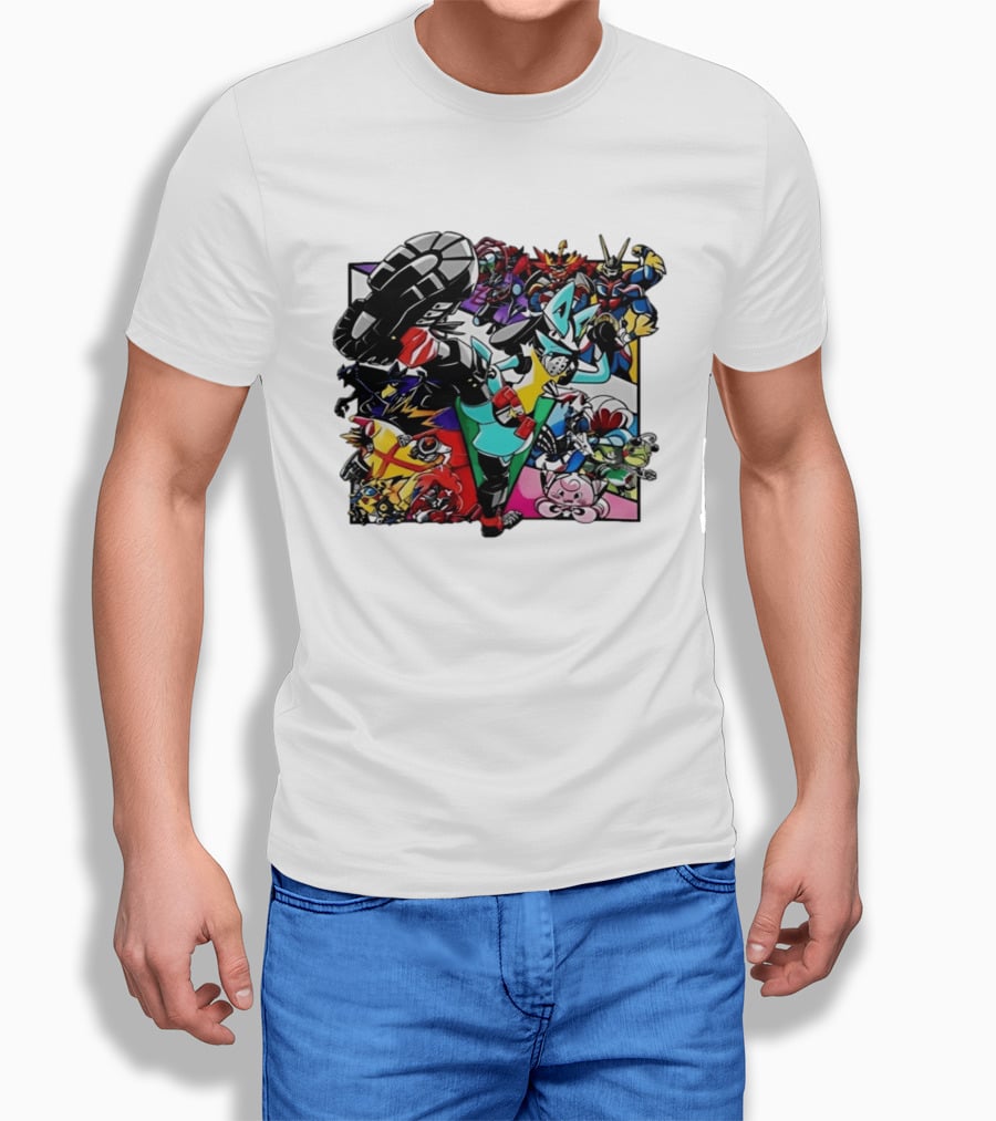 Lucario And Friends Anime Mashup With Megaman Yu Gi Oh Gundam Wigglytuff Pikachu Charizard T-Shirt