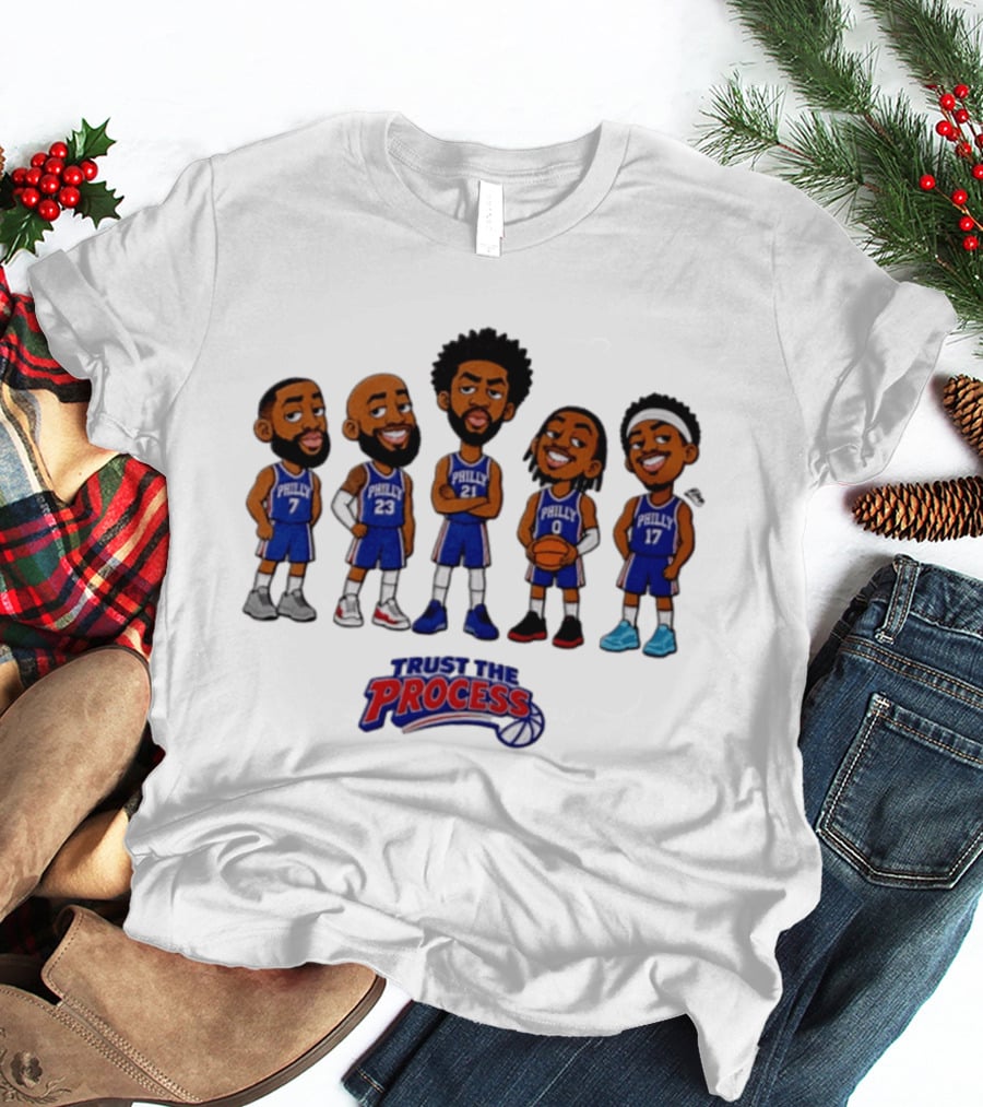 Philadelphia 76ers Trust The Process Caricature Philly Basketball Team T-Shirt