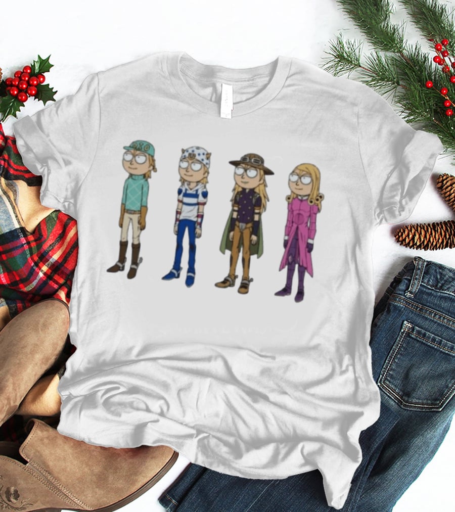 Rick And Morty JoJo's Bizarre Adventure Crossover Characters Fan T-Shirt
