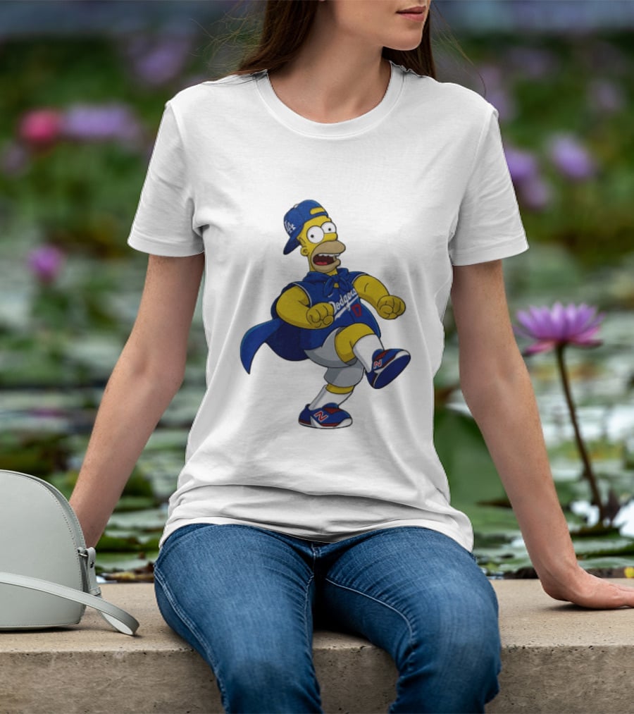 Shohei Ohtani Homer Simpson Los Angeles Dodgers MLB Cartoon T-Shirt
