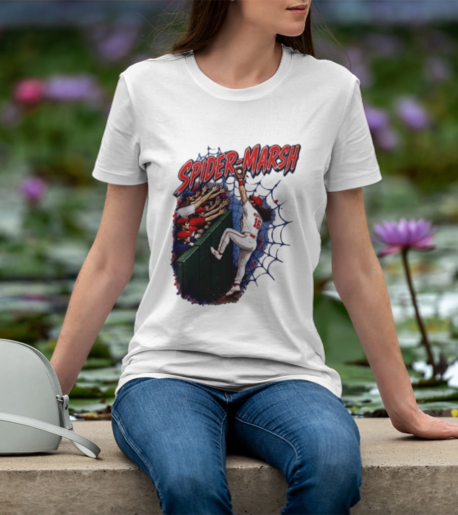 Spider Marsh Brandon Marsh Philadelphia Phillies Baseball Catch Action T-Shirt
