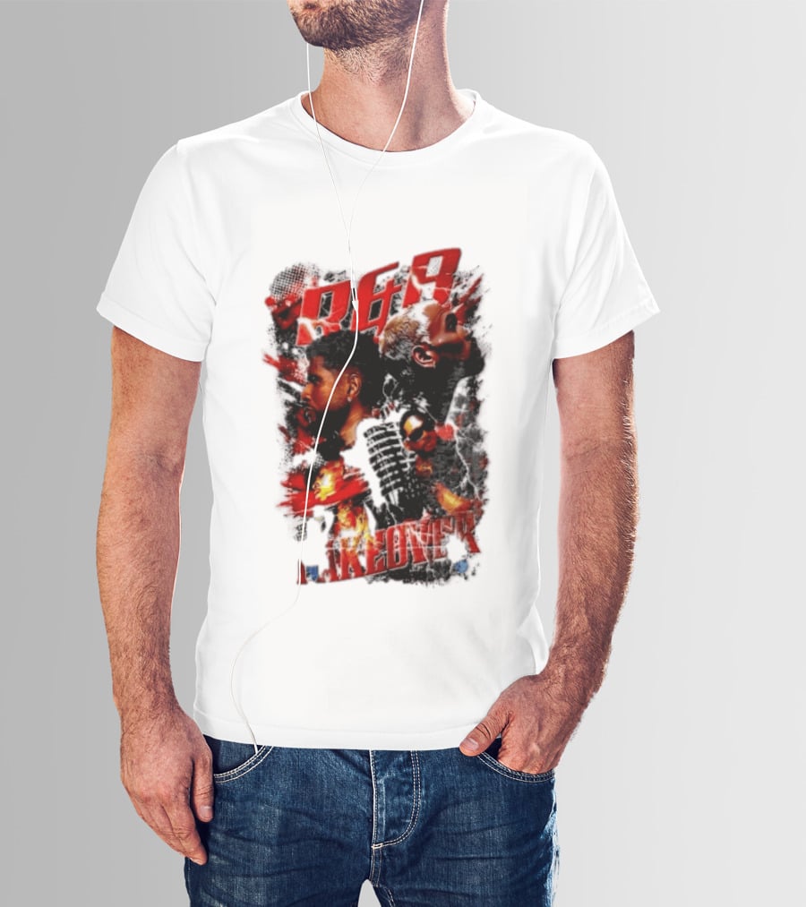 Usher Chris Brown R&B Takeover Singing Lightning Collage T-Shirt