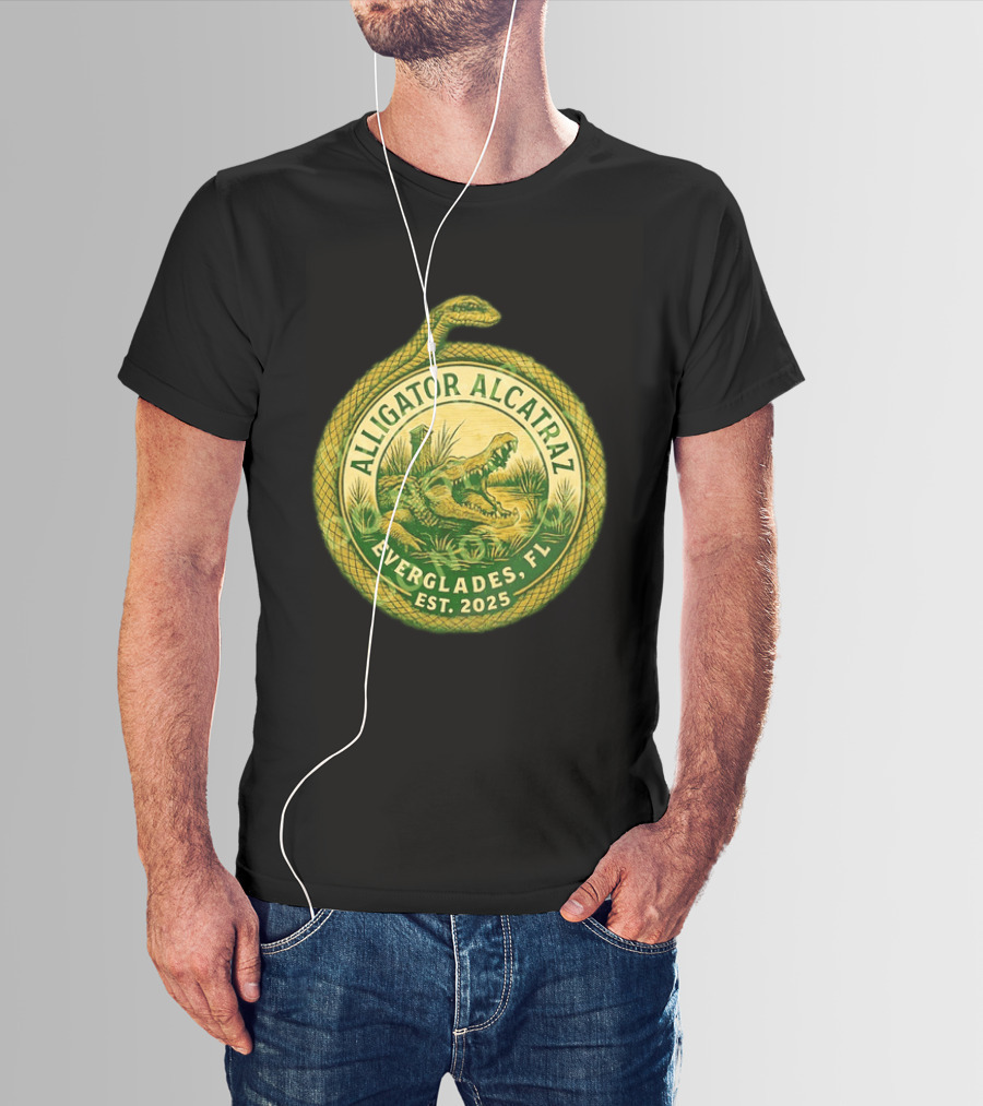 Alligator Alcatraz Everglades Florida Est. 2025 Snake And Reptile T-Shirt