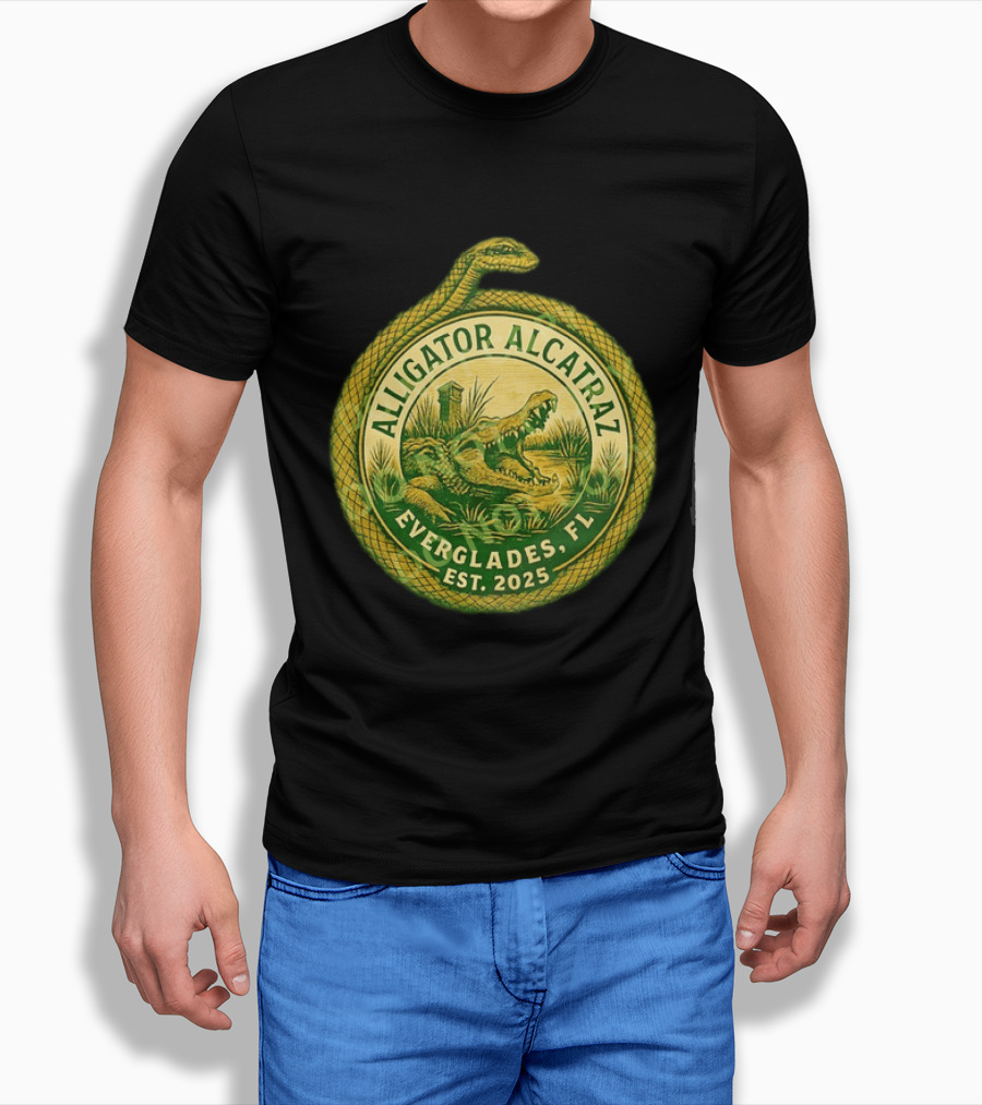 Alligator Alcatraz Everglades Florida Est. 2025 Snake And Reptile T-Shirt