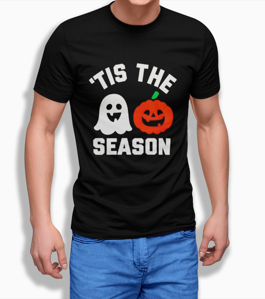 Tis The Season Ghost And Pumpkin Halloween T-Shirt