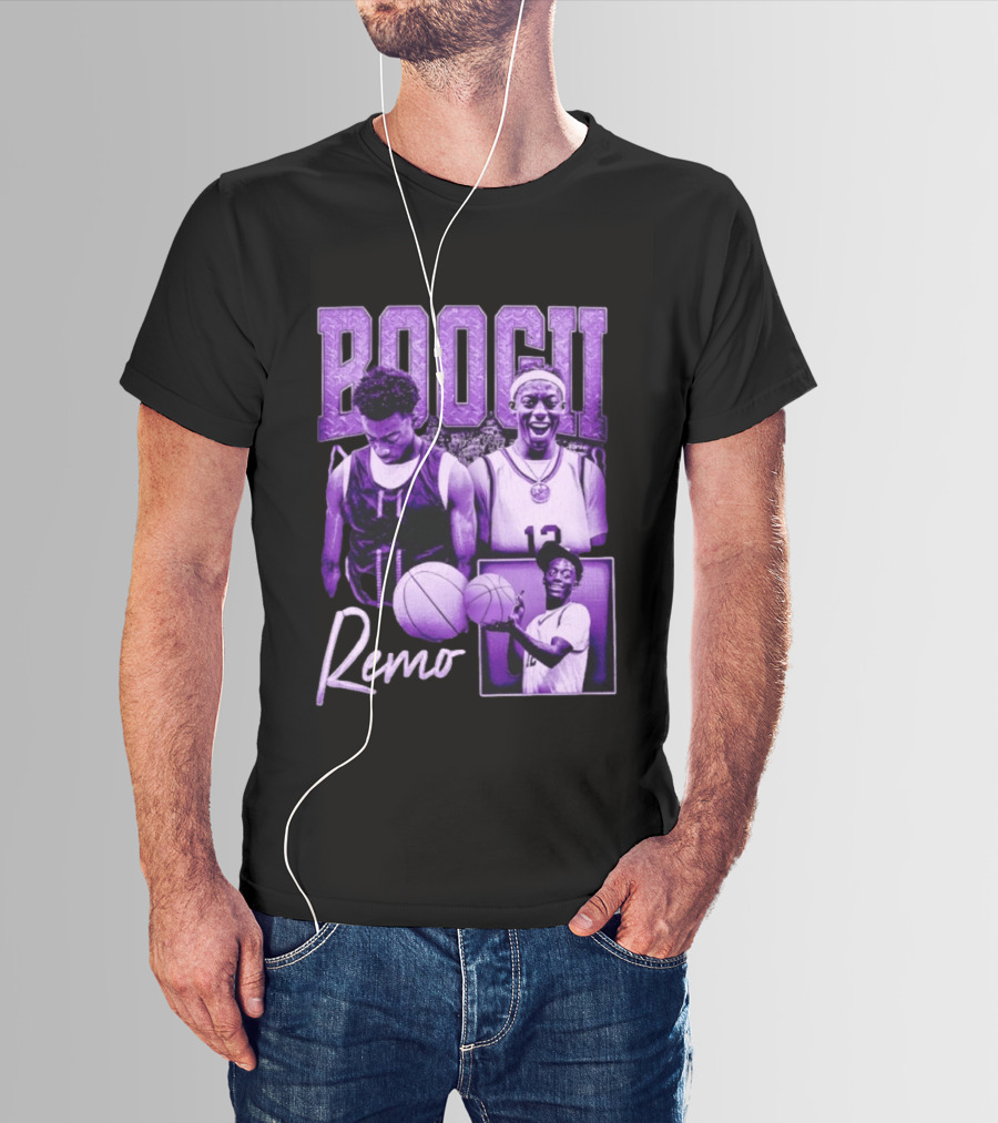 Boogii Remo 12 Basketball Player Retro Style Purple Aesthetic T-Shirt