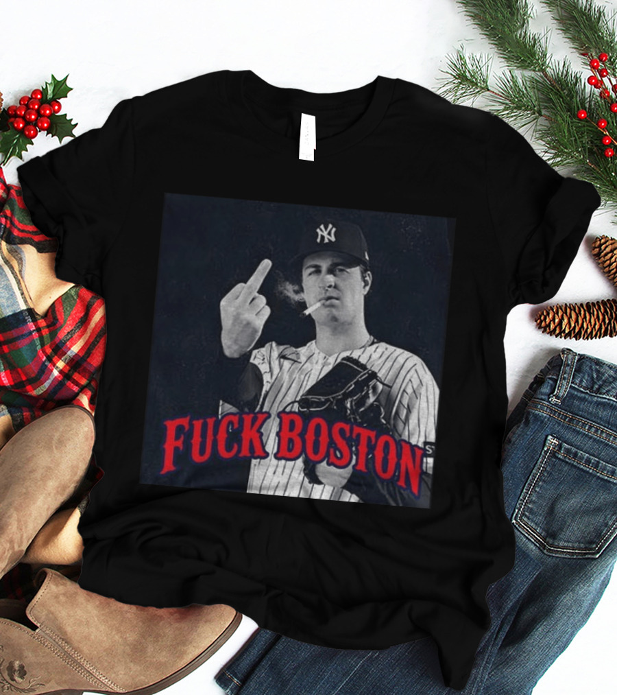 Cam Schlittler The Fuck Yankees Fuck Boston Meme Yankees Player Middle Finger Yankee Cap T-Shirt