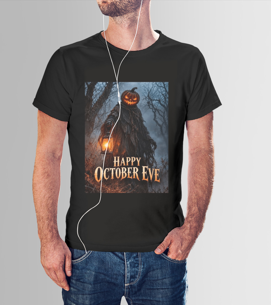 Happy October Eve Halloween Pumpkin Lantern Vibes T-Shirt
