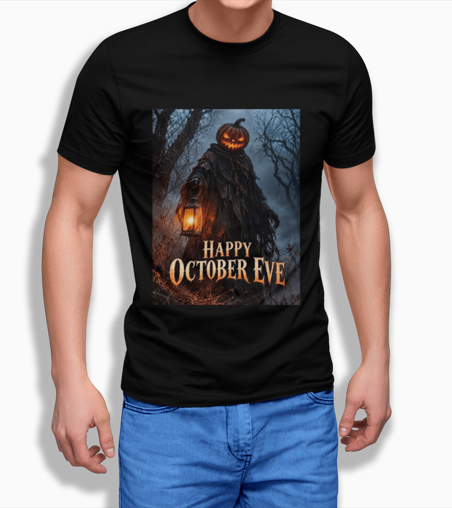 Happy October Eve Halloween Pumpkin Lantern Vibes T-Shirt