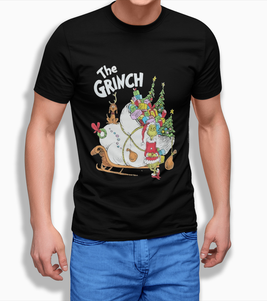 The Grinch Christmas Sleigh With Max And Presents T-Shirt