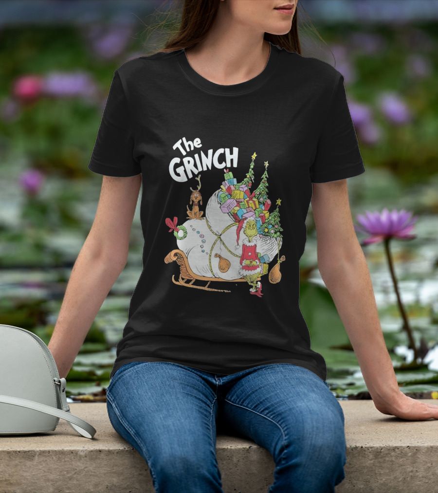 The Grinch Christmas Sleigh With Max And Presents T-Shirt