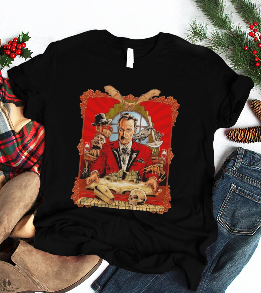 Vincent Price Horror Icon Vintage Art Classic Spooky Gothic T-Shirt