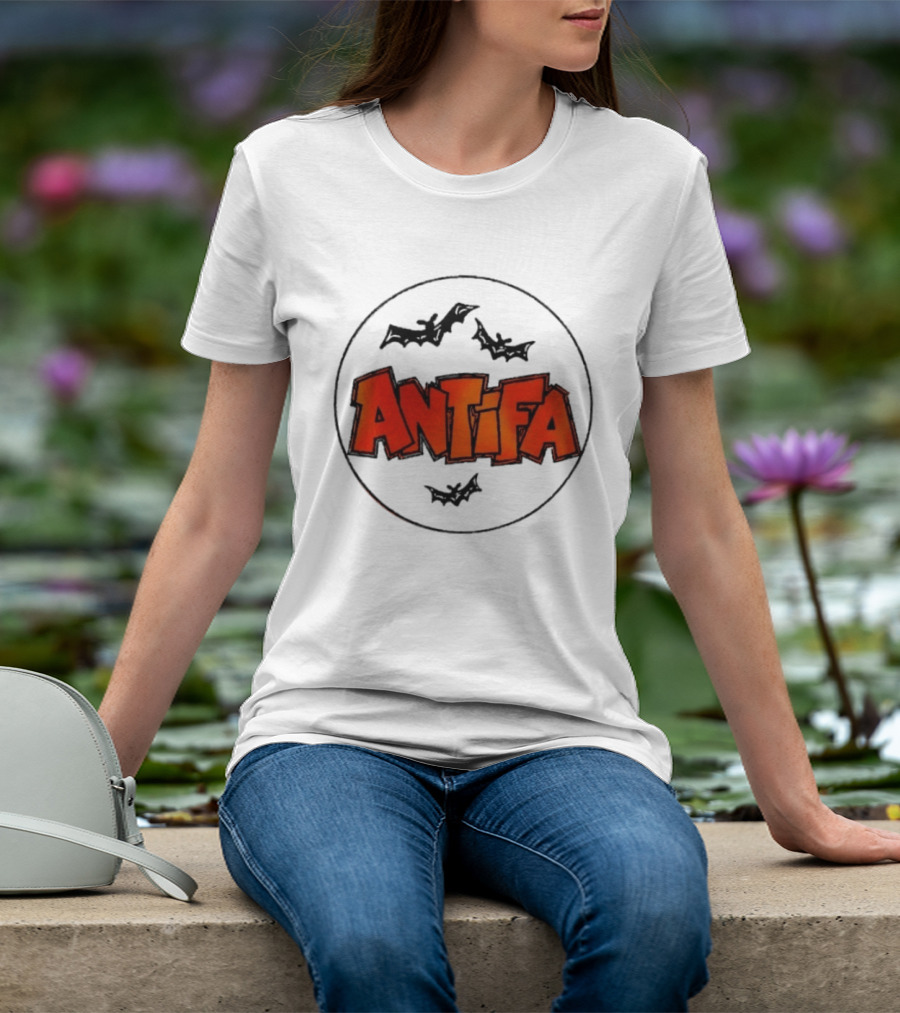 Antifa Spooky Halloween Bat Bats Political T-Shirt