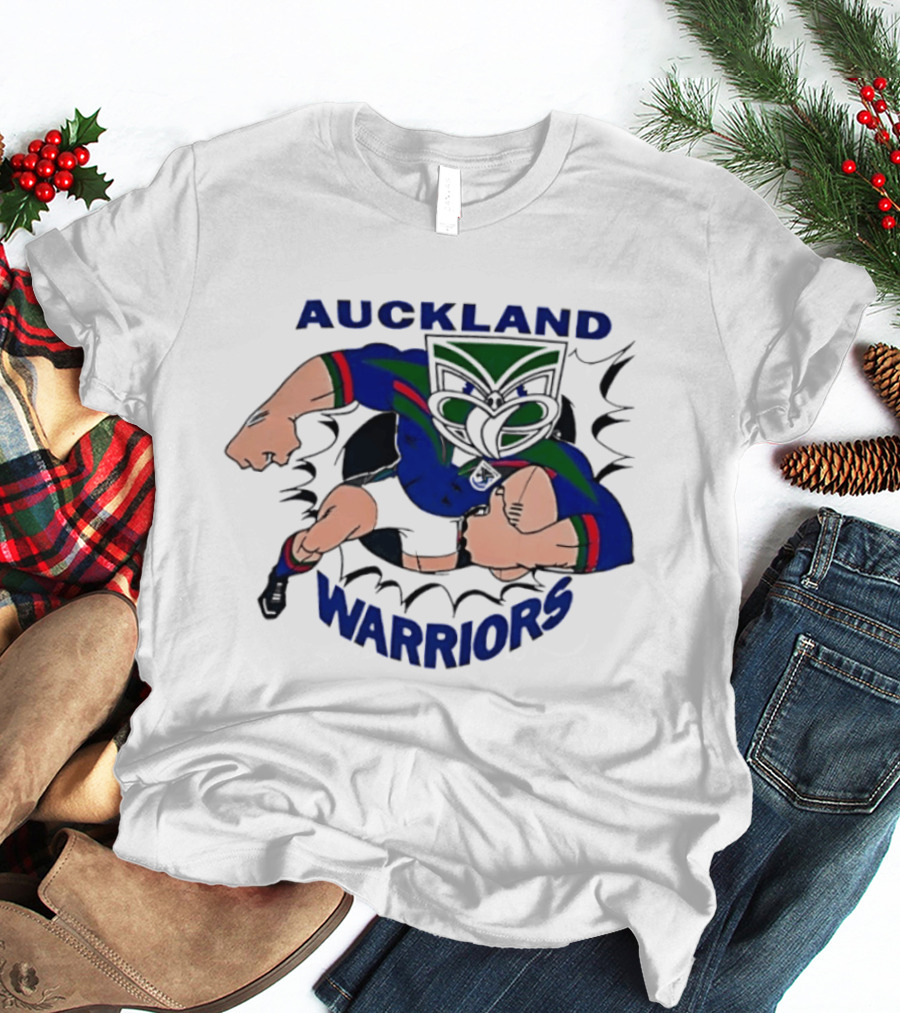Auckland Warriors Rugby League Team Powerful Mascot Action T-Shirt