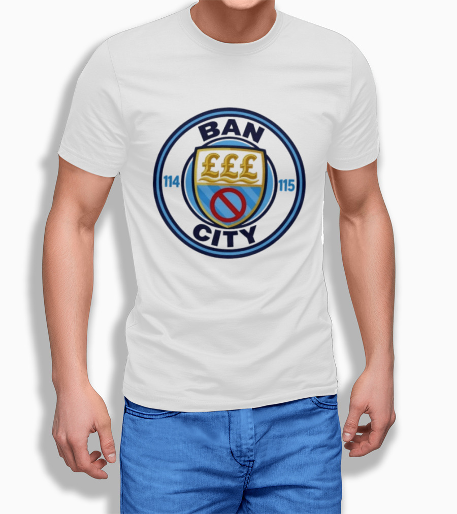 Ban City 114 115 Football Club Premier League Logo Pound Symbol Circle T-Shirt