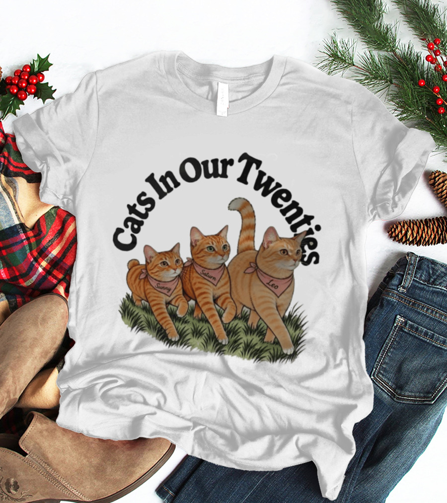 Cats In Our Twenties Sunny Saturn Leo Trio T-Shirt