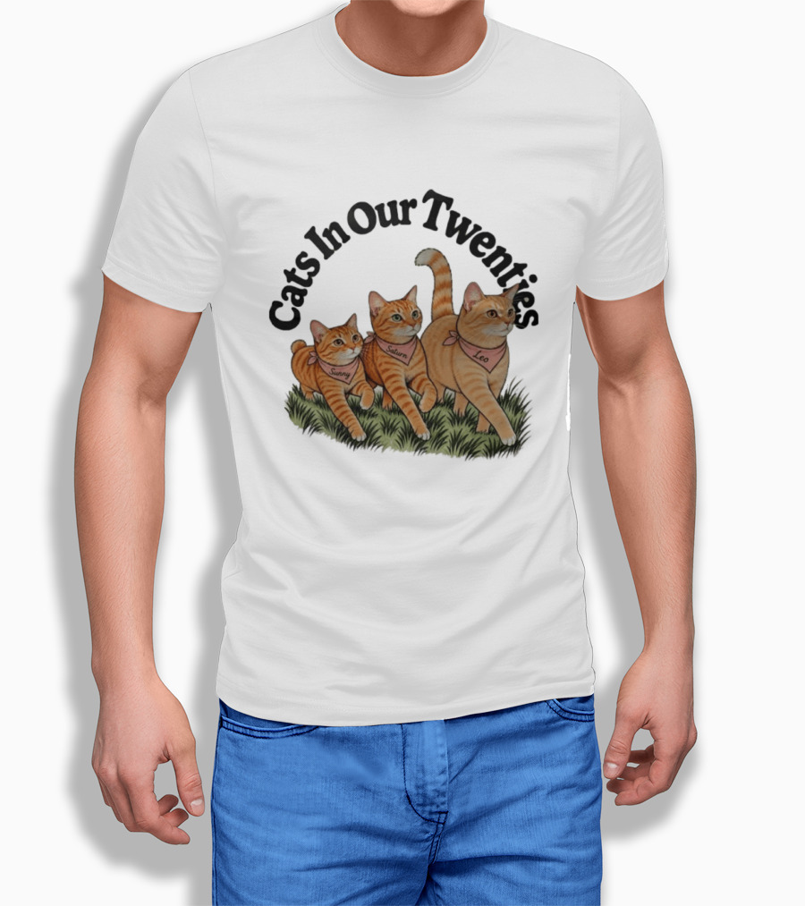 Cats In Our Twenties Sunny Saturn Leo Trio T-Shirt