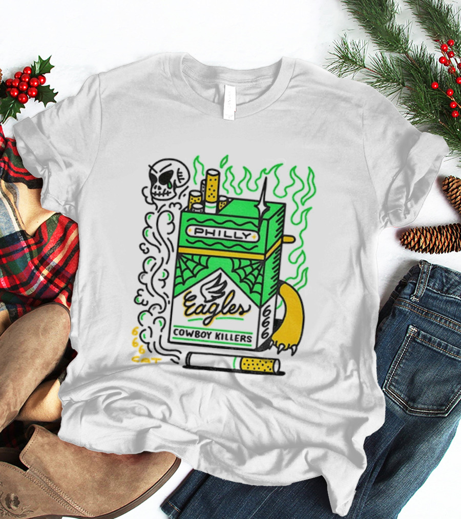 Philly Eagles Cowboy Killers 666 Cigarette Pack T-Shirt
