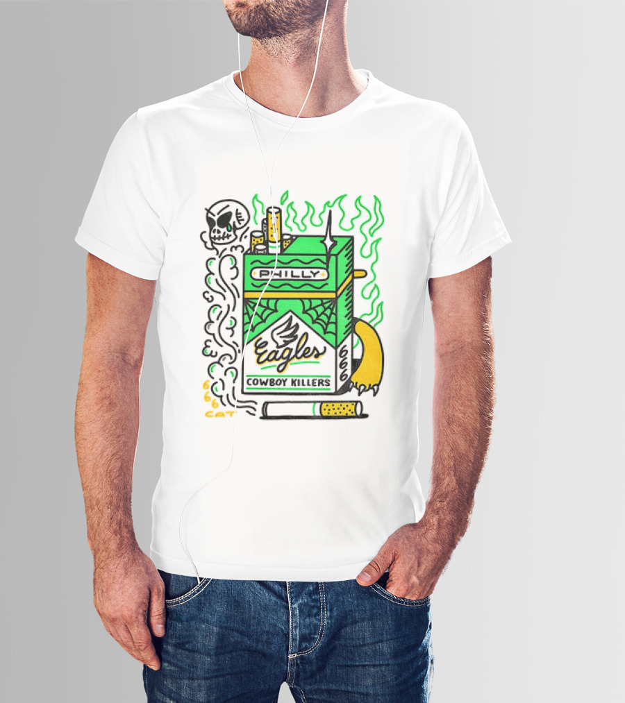 Philly Eagles Cowboy Killers 666 Cigarette Pack T-Shirt