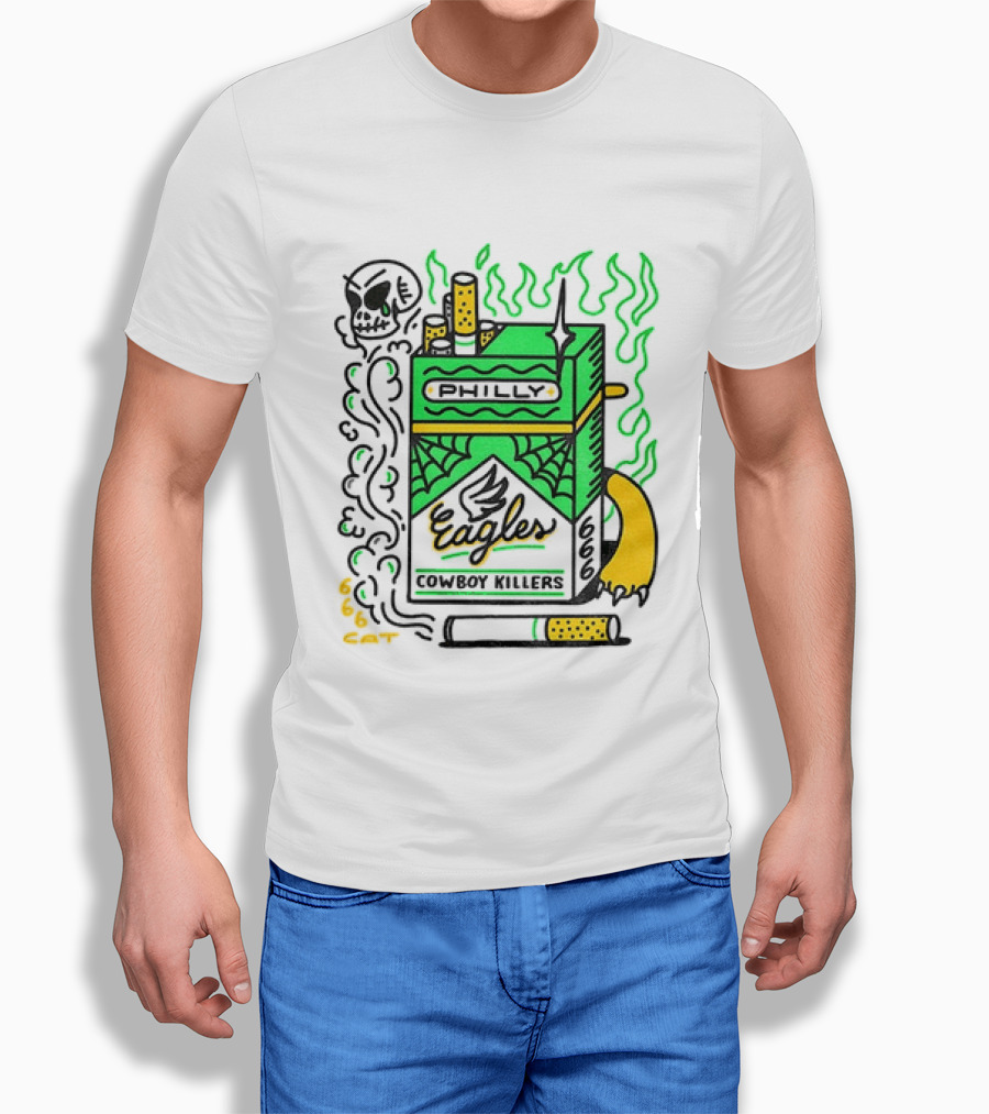 Philly Eagles Cowboy Killers 666 Cigarette Pack T-Shirt