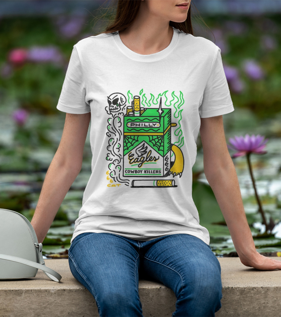 Philly Eagles Cowboy Killers 666 Cigarette Pack T-Shirt