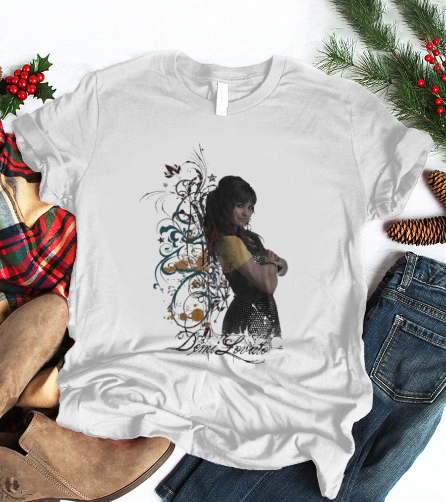 Demi Lovato Floral Music Artist Vibrant Pop Star T-Shirt