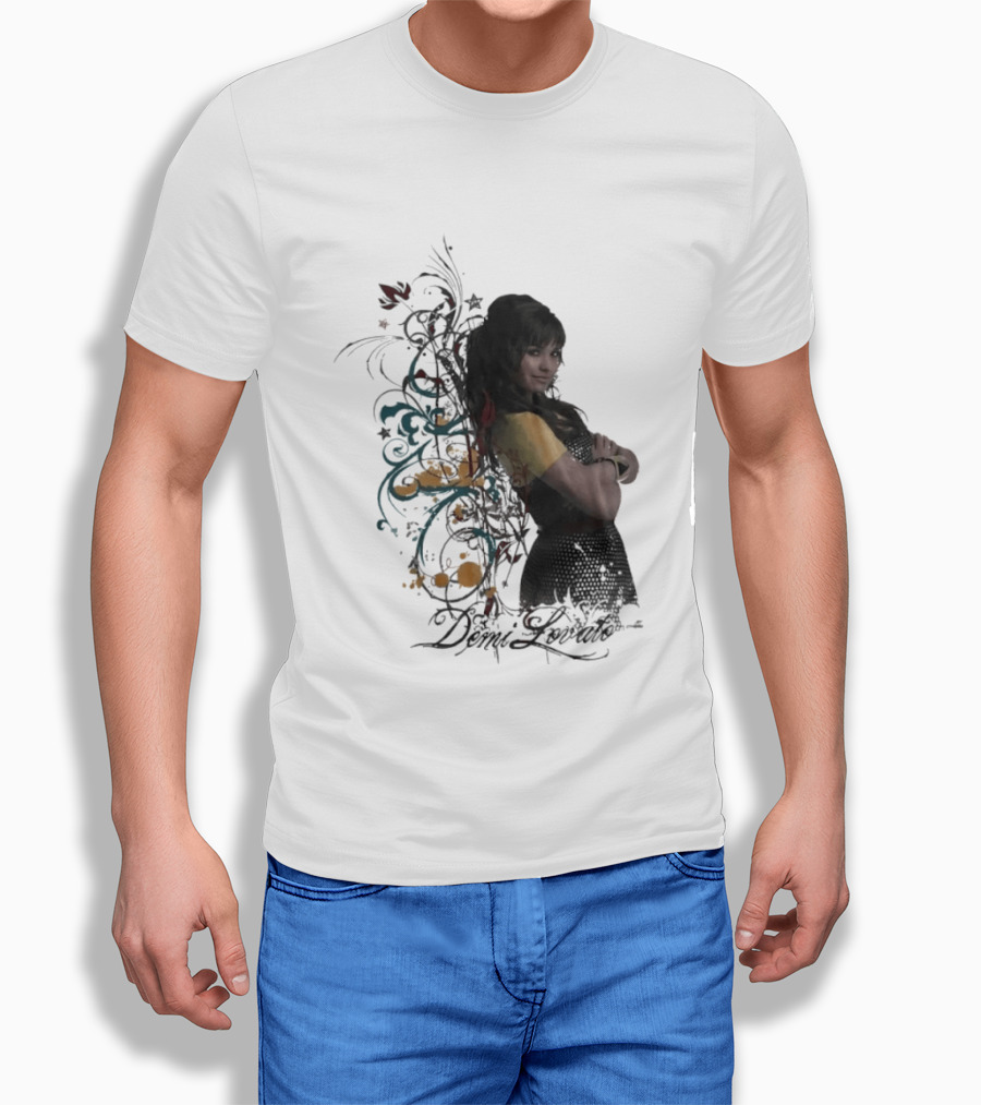 Demi Lovato Floral Music Artist Vibrant Pop Star T-Shirt