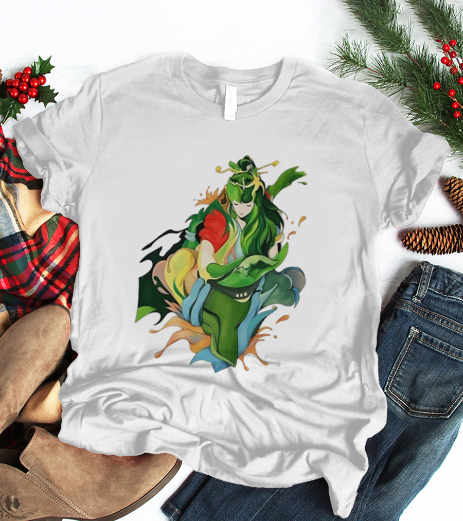 Shun Of Andromeda Saint Seiya Anime Character Art Green And Red T-Shirt