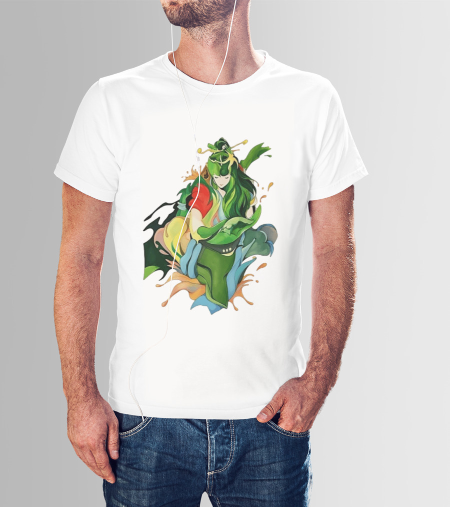 Shun Of Andromeda Saint Seiya Anime Character Art Green And Red T-Shirt