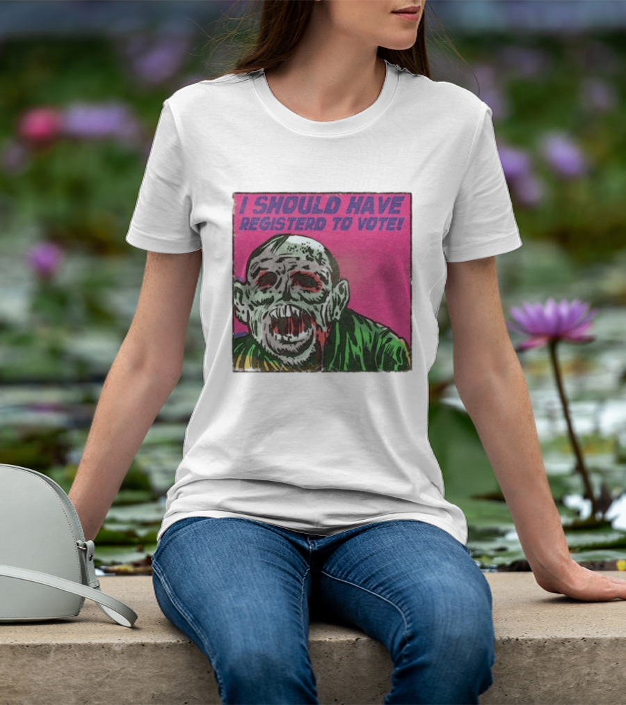Zombie Meme I Should Have Registered To Vote תובבש Uteזחגרט Zombiebo T-Shirt