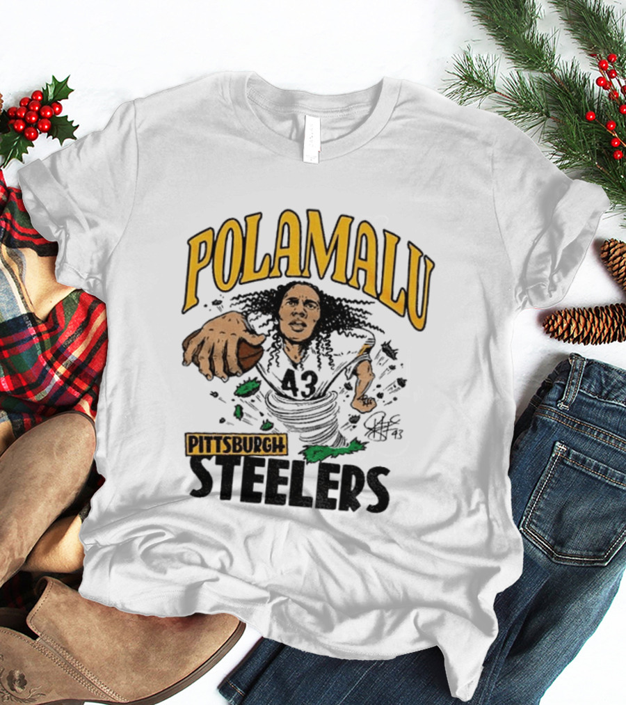 Polamalu Pittsburgh Steelers Caricature Player Number 43 T-Shirt