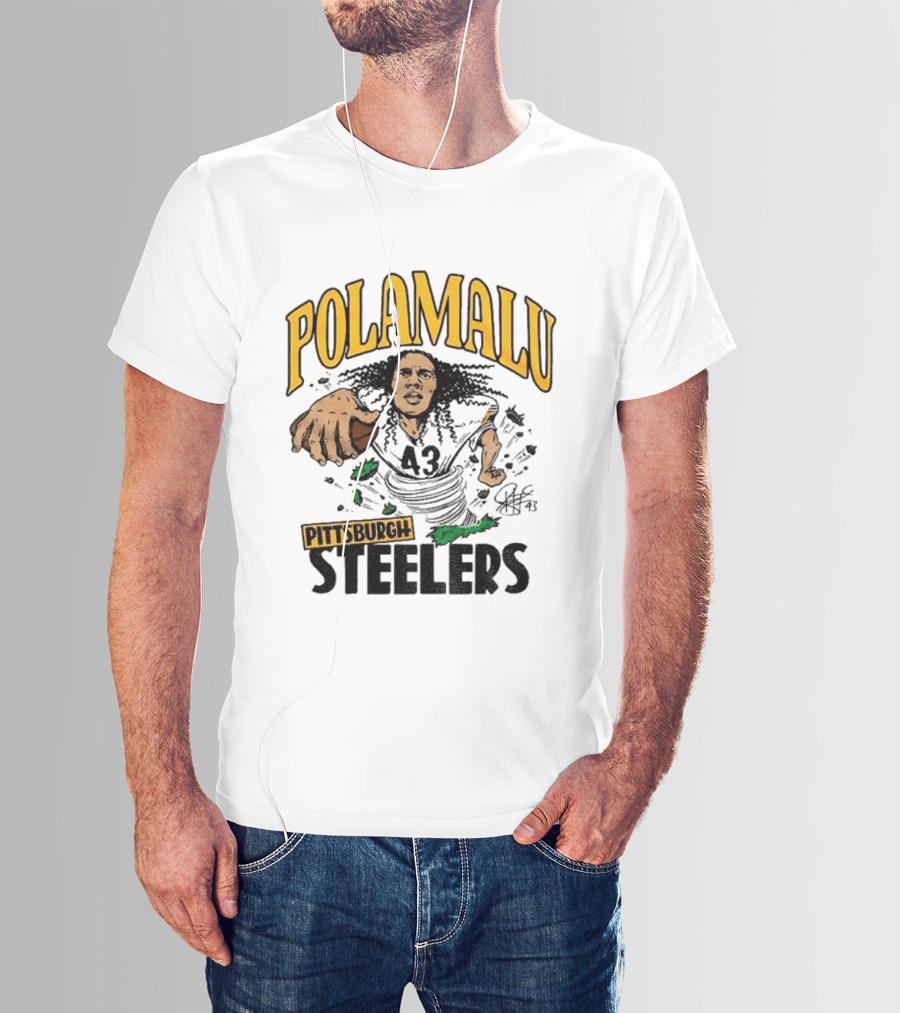 Polamalu Pittsburgh Steelers Caricature Player Number 43 T-Shirt