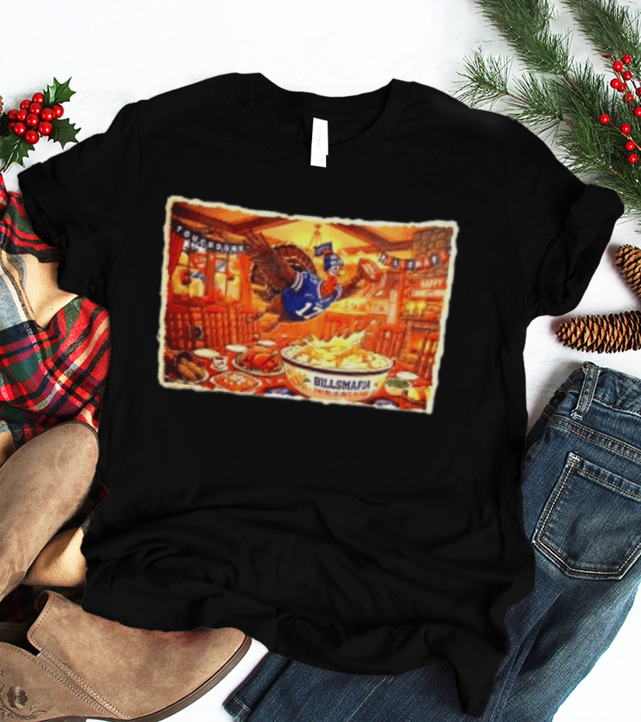 BillsMafia Thanksgiving Feast Turkey Touchdown Buffalo Bills Holiday Celebration T-Shirt