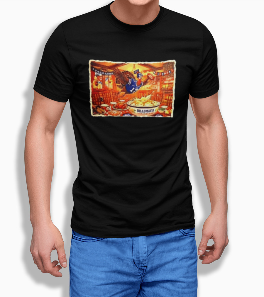 BillsMafia Thanksgiving Feast Turkey Touchdown Buffalo Bills Holiday Celebration T-Shirt