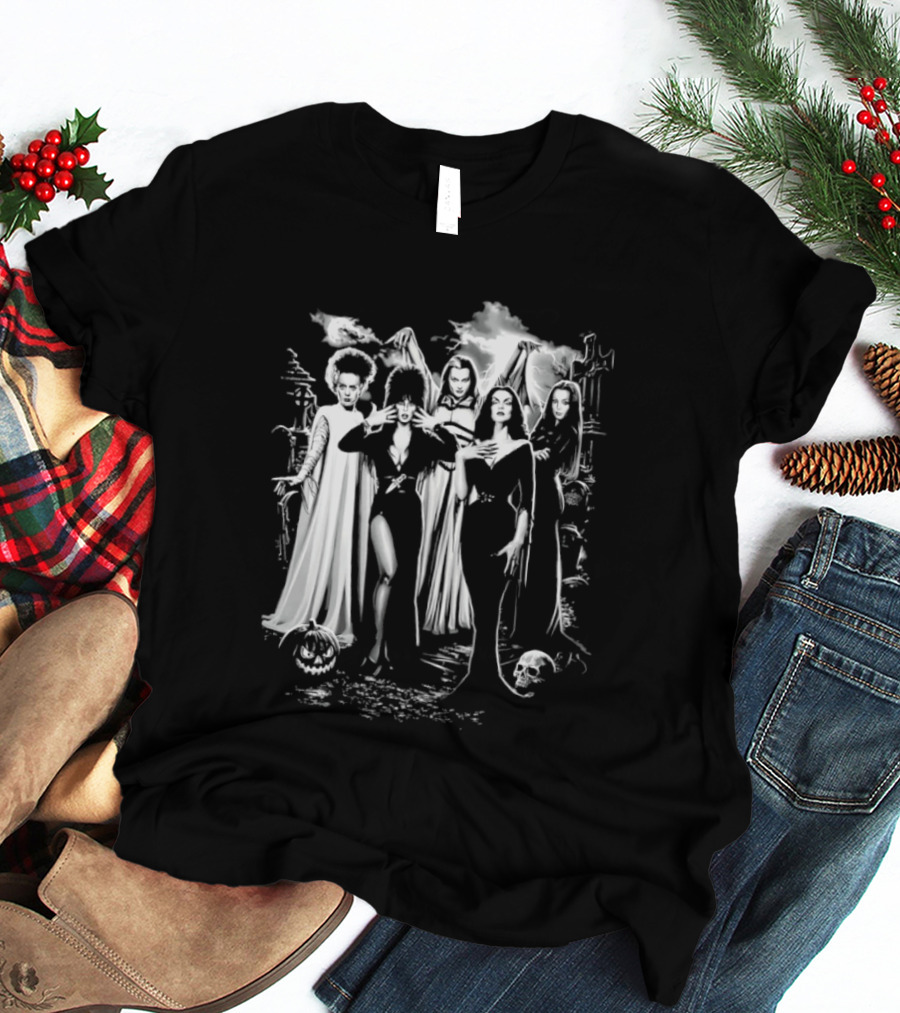 Bride Of Frankenstein Lily Munster Morticia Addams Vampira Gothic Horror T-Shirt