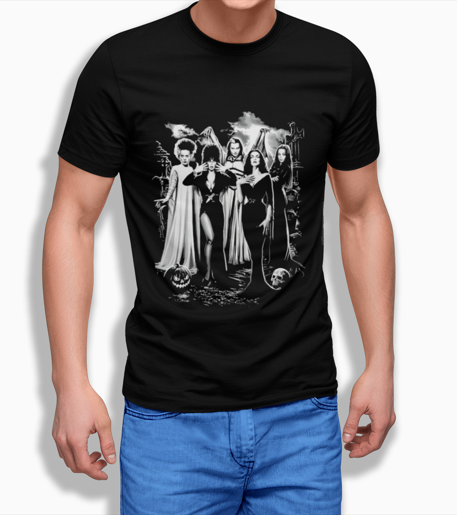 Bride Of Frankenstein Lily Munster Morticia Addams Vampira Gothic Horror T-Shirt